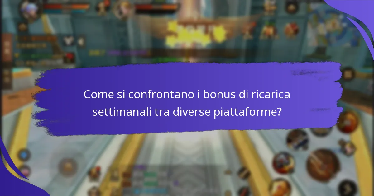 Quali premi possono guadagnare i giocatori dai bonus di ricarica settimanali?