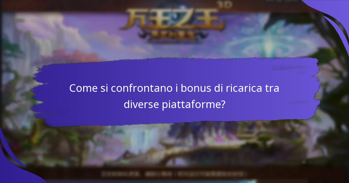 Come si confrontano i bonus di ricarica tra diverse piattaforme?