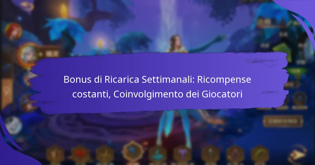 Bonus di Ricarica Settimanali: Ricompense costanti, Coinvolgimento dei Giocatori